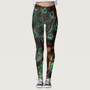 Leggings Fleur numérique aux teintes métalliques ou cristal
