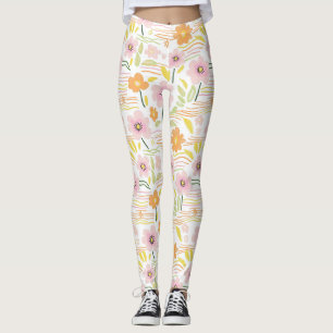Leggings Fleur pastel rétro (7)
