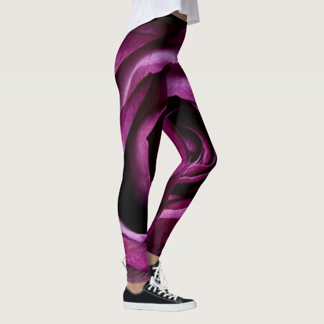 Leggings Fleur Rose violet (Droite)
