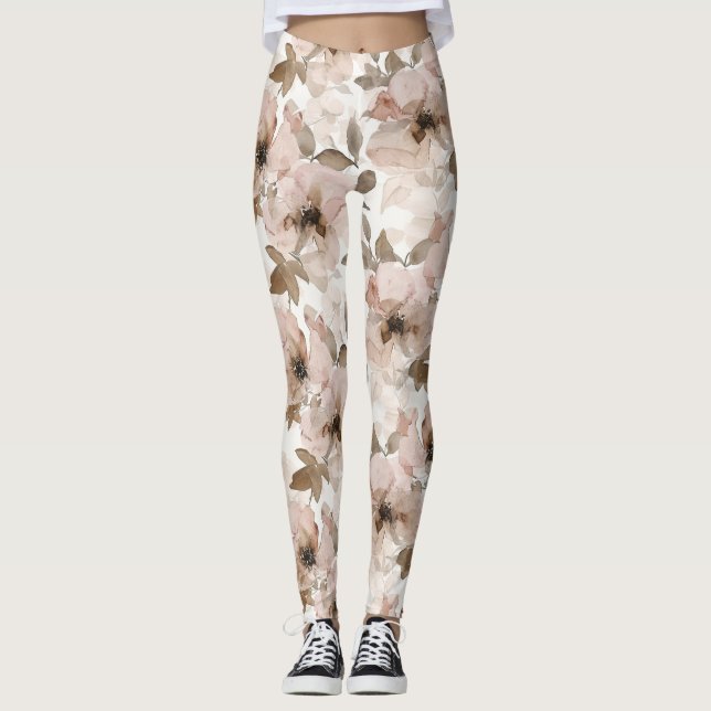 Leggings Fleur sud-ouest rose marron (Devant)