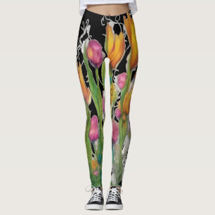 Leggings fleuris modernes sauvages