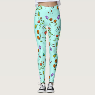 Leggings Fleuris Papillon Motif Floral Whimsy Bloo