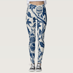 Leggings Fleuron vintage botanique de la Marine