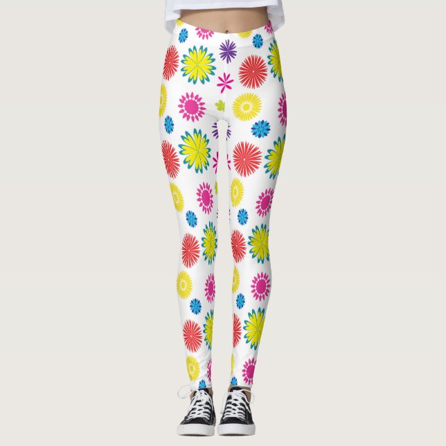 Leggings Fleurs amusantes Jardin coloré Fiesta (Devant)