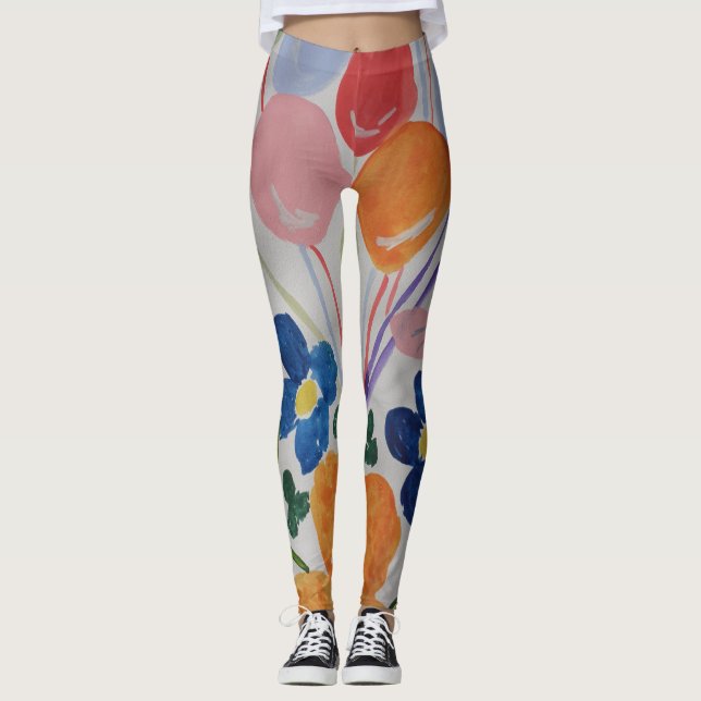 Leggings Fleurs & Ballons (Devant)