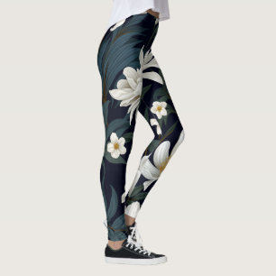 Leggings Fleurs blanches