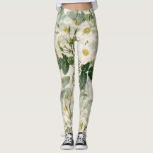Fleurs blanches botaniques et motif Feuille vert