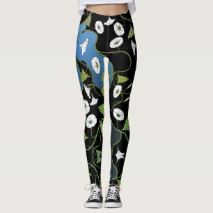 Leggings Fleurs Blanches Élégantes Et Féminines
