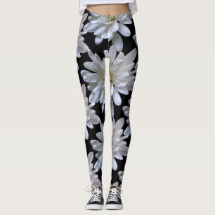 Leggings Fleurs blanches motifs de marguerite