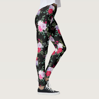 Leggings fleurs - Couleurs simples et variées Légendes