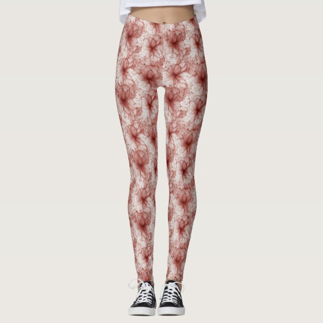 Leggings Fleurs dans le Voile de Scarlet (Devant)