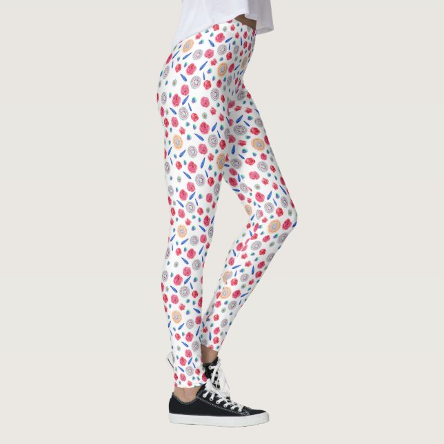 Leggings Fleurs d'aquarelle de printemps (Droite)