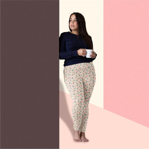 Leggings Fleurs de jardin sur Motif arrière - plan beige