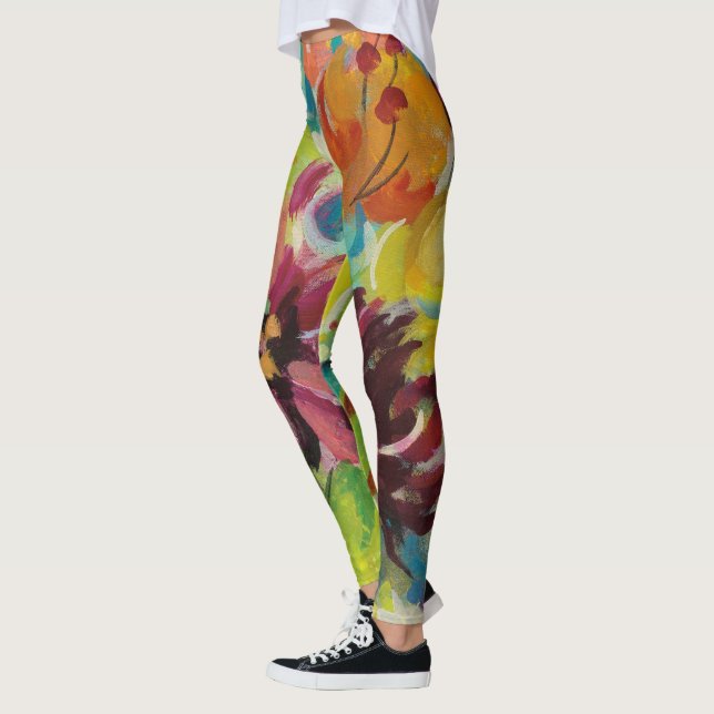 Leggings Fleurs de joie d'automne (Gauche)