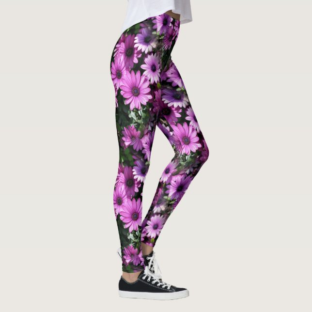 Leggings Fleurs de marguerite africaine violet Motif de la  (Droite)