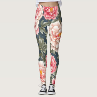 Leggings Fleurs de pivoine à motif floral
