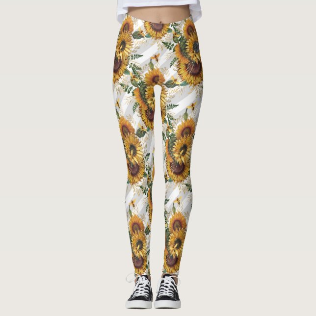 Leggings Fleurs de soleil (Devant)