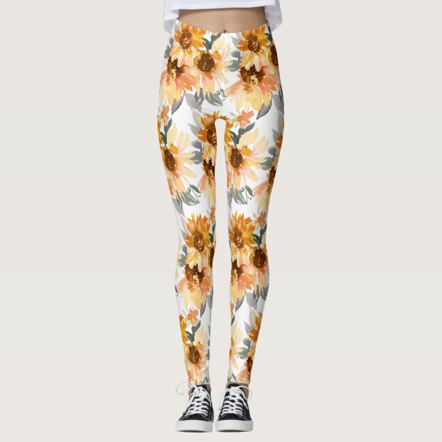 Leggings Fleurs de soleil (Devant)