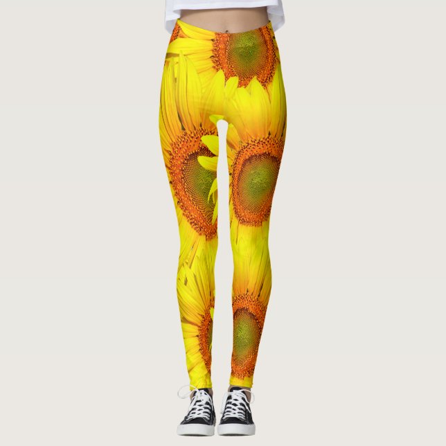Leggings Fleurs de soleil (Devant)