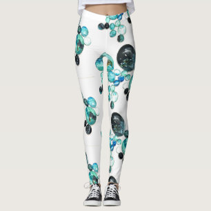 Leggings Fleurs de verre de mer et bling