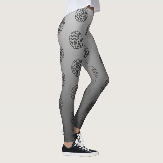 Leggings FLEURS DE VIE - Symbole de géométrie sacrée plan 1 (Droite)