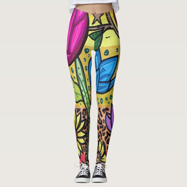 Leggings Fleurs d'été (Devant)