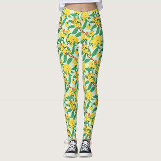 Leggings Fleurs d'eucalyptus jaune
