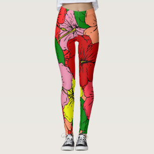 Leggings Fleurs d'Hibiscus