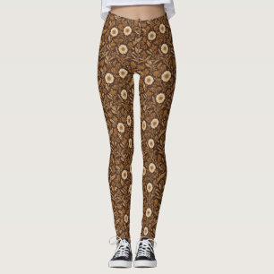 Leggings Fleurs d'ivoire et feuillage Brown