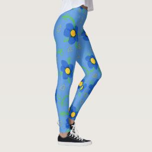 Leggings Fleurs En Bleu