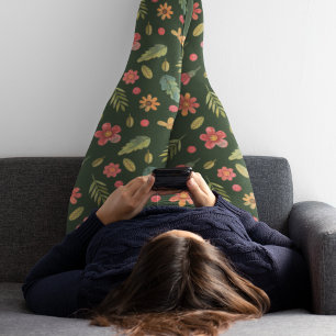 Leggings Fleurs et Feuilles de Forêt Whimsical