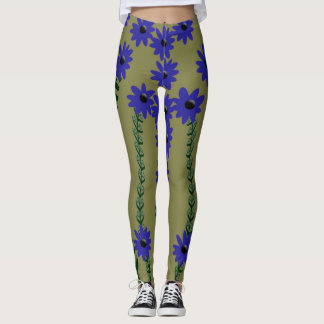 Leggings Fleurs et pattes violettes