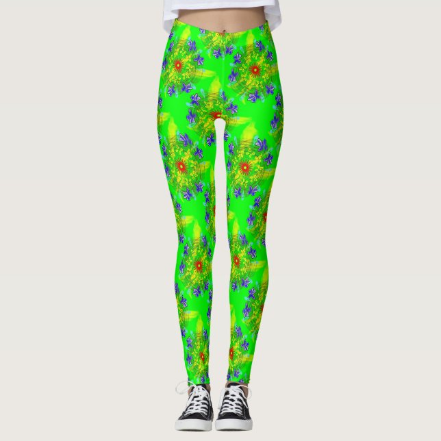 Leggings Fleurs Gribouillées (Devant)