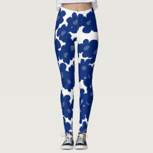 Leggings Fleurs hippies bleues