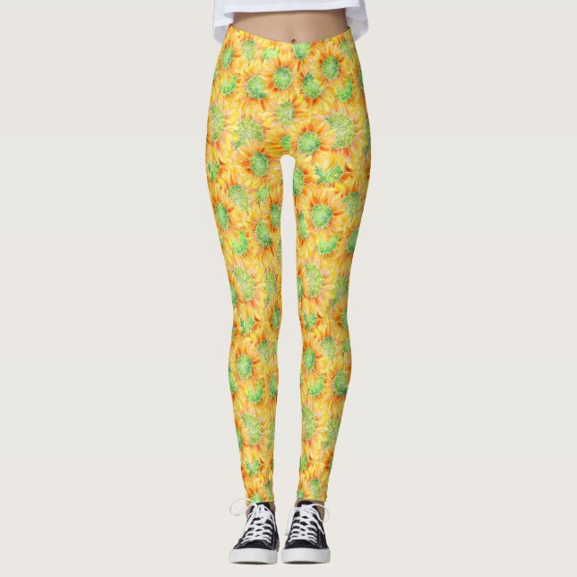 Leggings Fleurs jaunes (Devant)