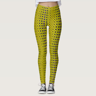 Leggings Fleurs jaunes, bleues, noires