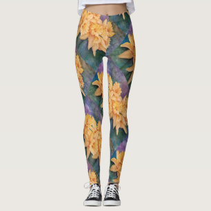 Leggings Fleurs jaunes de jonquille dans les aquarelles