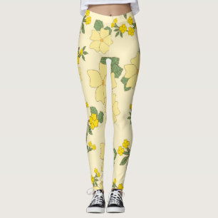 Leggings Fleurs Jaunes, Motif Floral, Motif De Fleurs
