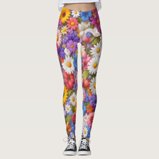 Leggings Fleurs Léggines femmes, Laggins femmes colorés