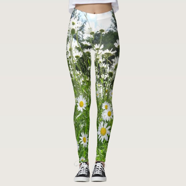Leggings Fleurs marguerites Leger (Devant)