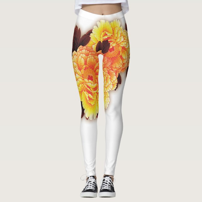 Leggings FLEURS Personnalisées (Devant)