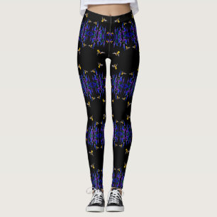 Leggings Fleurs printanières et pattes d'abeilles - Couleur