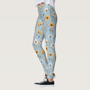 Leggings Fleurs sauvages Australiens Sur Bleu,
