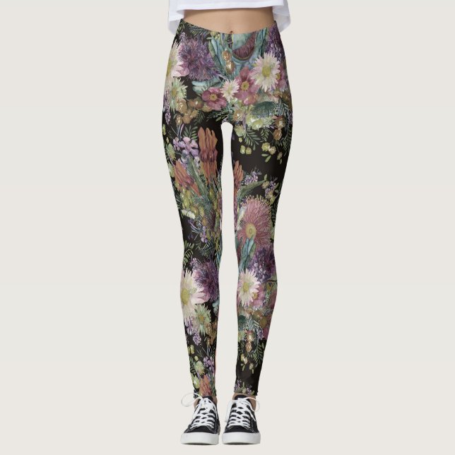 Leggings Fleurs sauvages australiens vintages (Devant)