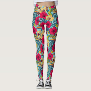 Leggings Fleurs tropicales et colibri - Botanica d'été