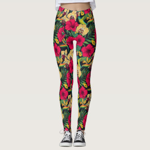 Leggings Fleurs tropicales et colibri - Botanica d'été