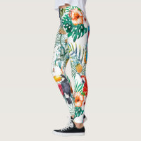 Fleurs tropicales et Toucan