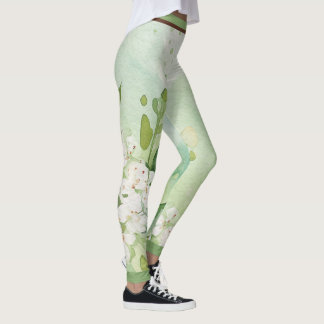 Leggings Fleurs verdoyantes aquarelles modernes & personnal