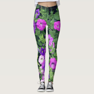 Leggings Fleurs violettes Jardin Fille colorée de printemp