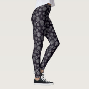 Leggings Flocon de neige argenté avec écailles de poisson m